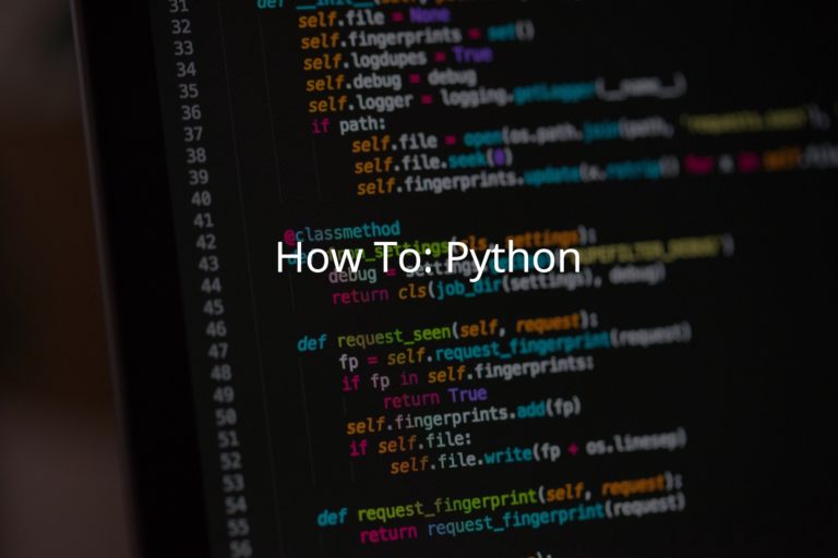 how to python