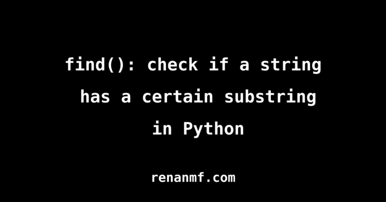 find() method in Python