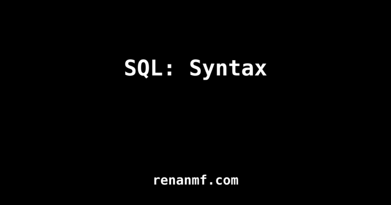 sql syntax